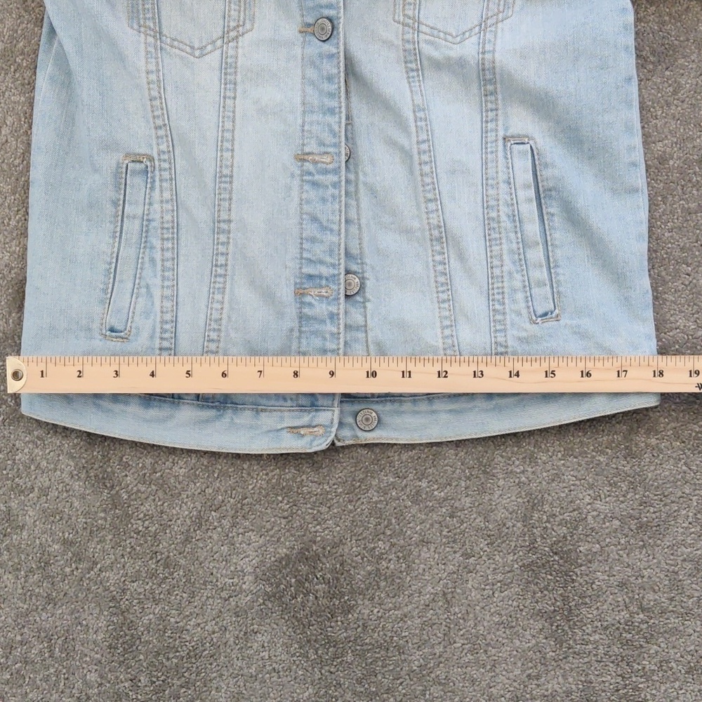 BLUENOTES boyfriend fit light blue embroidered denim jacket oversized XS - Picture 6 of 10